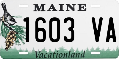 ME license plate 1603VA