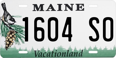 ME license plate 1604SO