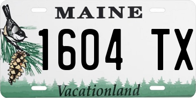 ME license plate 1604TX