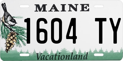 ME license plate 1604TY
