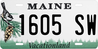 ME license plate 1605SW
