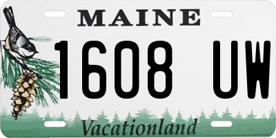 ME license plate 1608UW