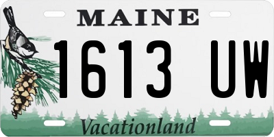 ME license plate 1613UW
