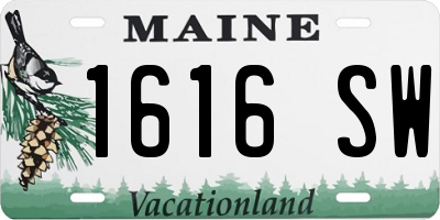 ME license plate 1616SW