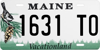 ME license plate 1631TO