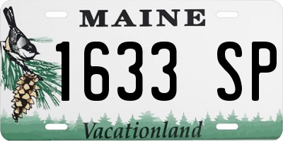 ME license plate 1633SP