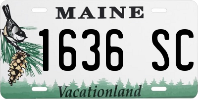 ME license plate 1636SC