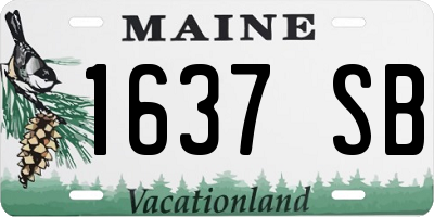 ME license plate 1637SB