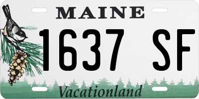 ME license plate 1637SF