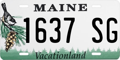 ME license plate 1637SG