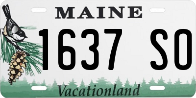 ME license plate 1637SO