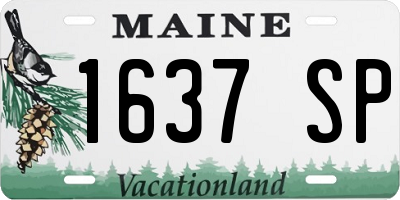 ME license plate 1637SP
