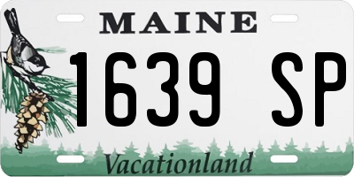 ME license plate 1639SP