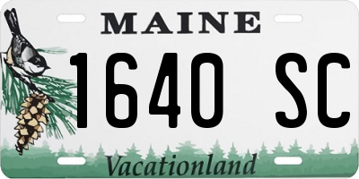 ME license plate 1640SC