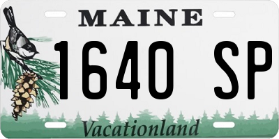 ME license plate 1640SP