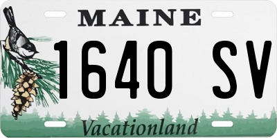 ME license plate 1640SV