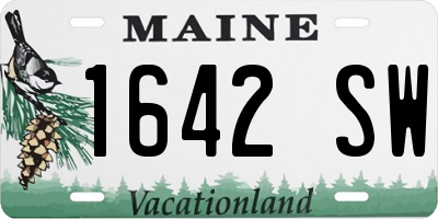 ME license plate 1642SW