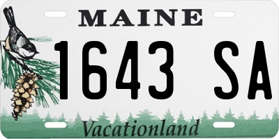 ME license plate 1643SA