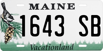 ME license plate 1643SB