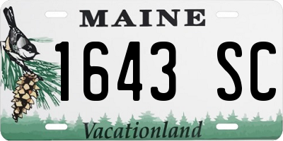 ME license plate 1643SC