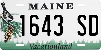 ME license plate 1643SD