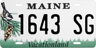 ME license plate 1643SG