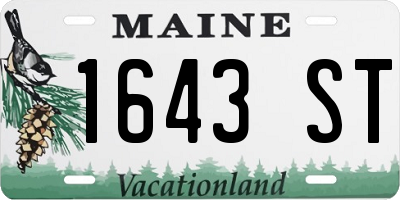 ME license plate 1643ST