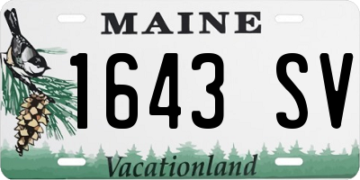 ME license plate 1643SV