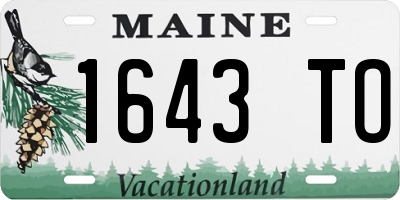 ME license plate 1643TO