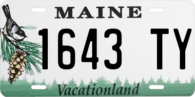 ME license plate 1643TY