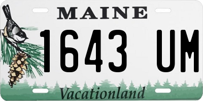 ME license plate 1643UM