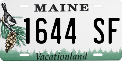 ME license plate 1644SF