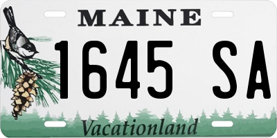 ME license plate 1645SA