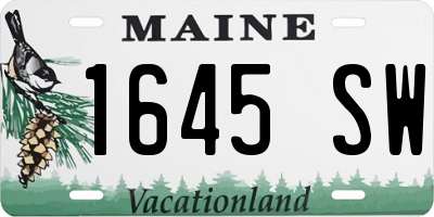 ME license plate 1645SW