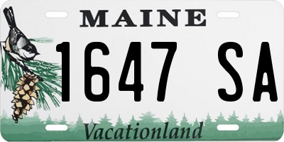 ME license plate 1647SA