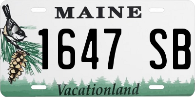 ME license plate 1647SB