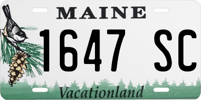 ME license plate 1647SC