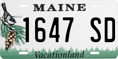 ME license plate 1647SD
