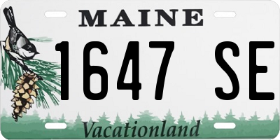 ME license plate 1647SE