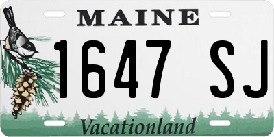 ME license plate 1647SJ
