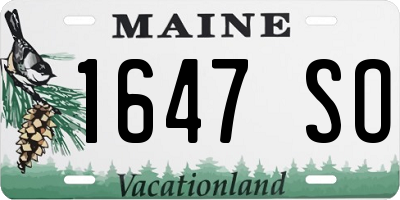 ME license plate 1647SO