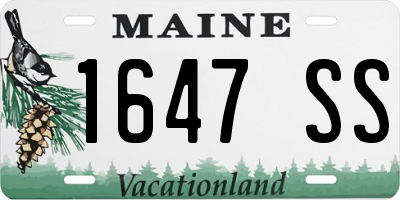 ME license plate 1647SS