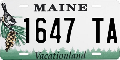 ME license plate 1647TA
