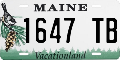 ME license plate 1647TB