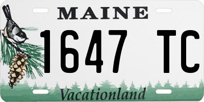 ME license plate 1647TC