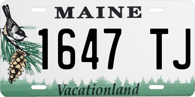 ME license plate 1647TJ