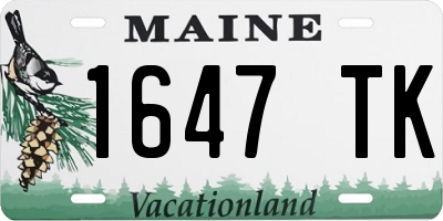 ME license plate 1647TK