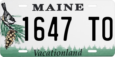 ME license plate 1647TO
