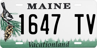 ME license plate 1647TV