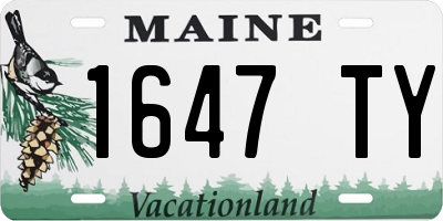ME license plate 1647TY